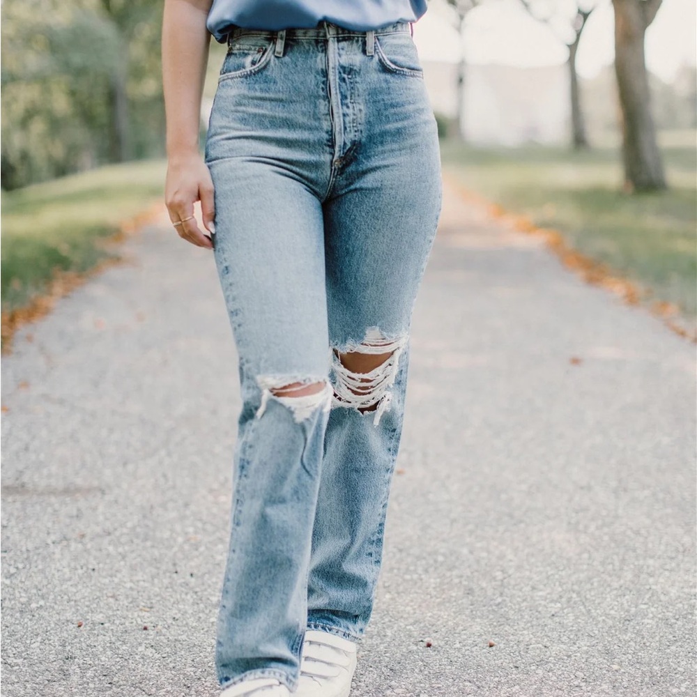 AGOLDE - 90's Pinch Waist Straight Leg Distressed Jean